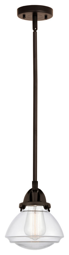 Olean Mini Pendant, Oil Rubbed Bronze, Clear, Clear