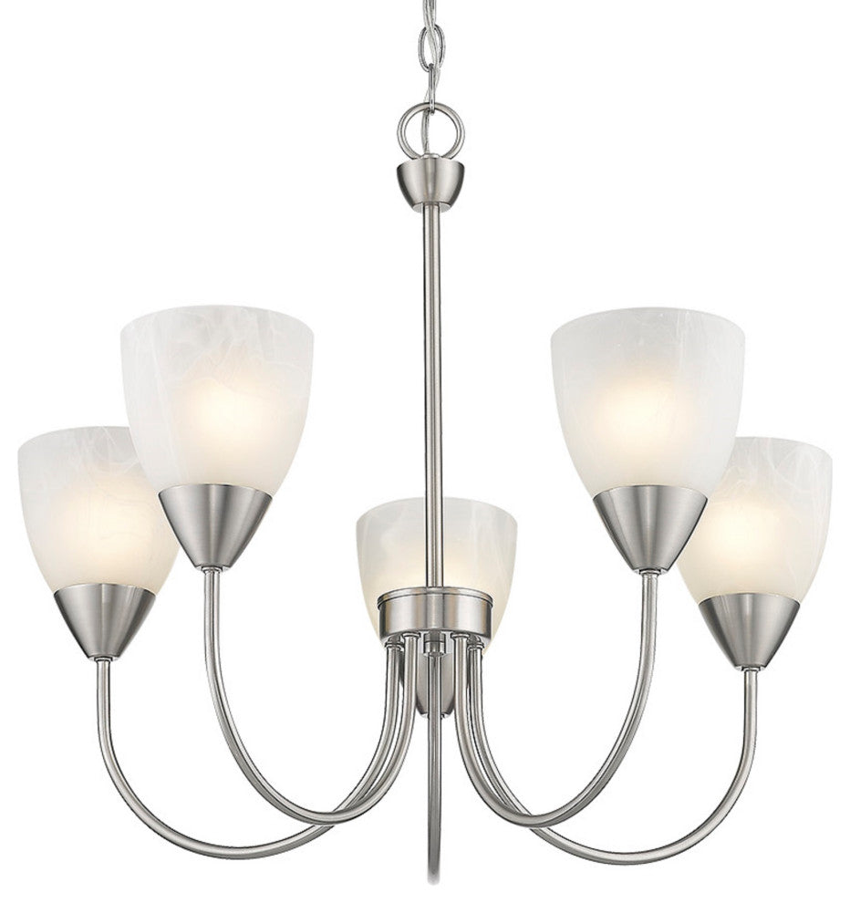 5 Light Clean and Modern Square Shade Chandelier