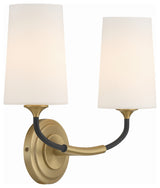 Niles 2-Light Black Forged/Modern Gold Wall Mount
