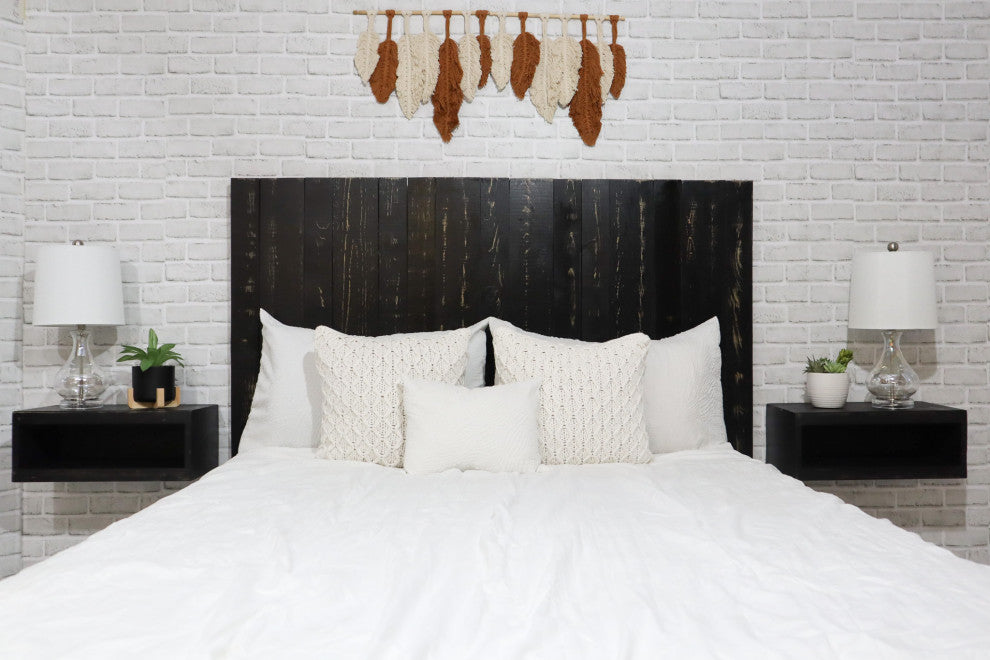 Handcrafted Headboard, Hanger Style, Black, King