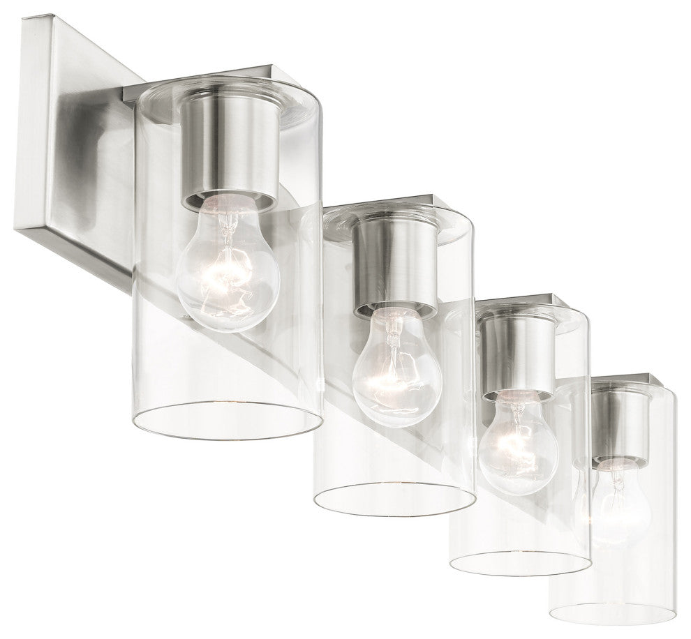 Livex Lighting Zurich 4 Light Brushed Nickel Large Vanity Sconce