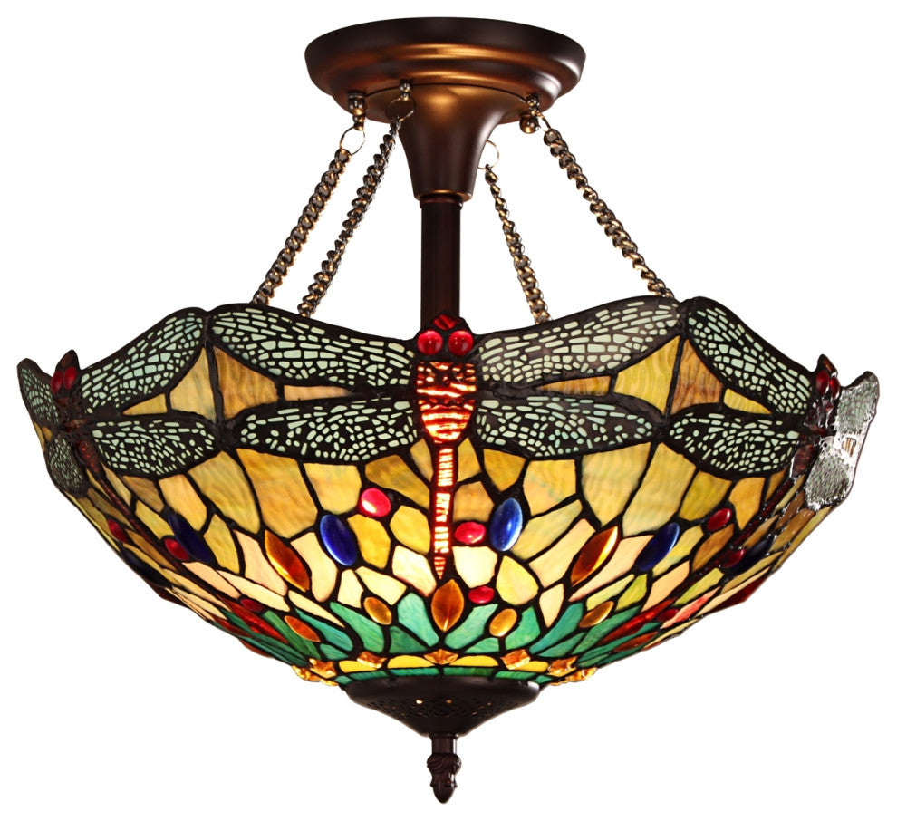CHLOE Lighting CH3T471GD16-UF2 EMPRESS Bronze 2 Light Semi-Flush Ceiling Light