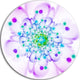 Simple Purple Blue Fractal Flower, Floral Round Wall Art, 36"