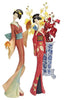 Japanese Maiko Geisha Fan Dancer Statues - Set of 2