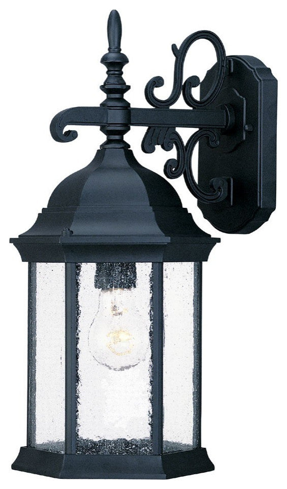 Petite Matte Black Domed Hanging Lantern Wall Light