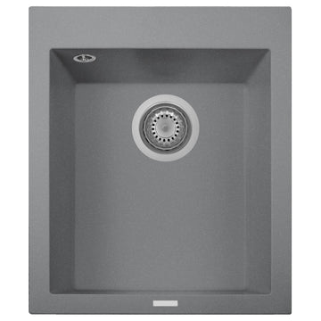 One Series 16" Drop-In Single-Bowl Granite Bar Sink, Titanium, Drop-in