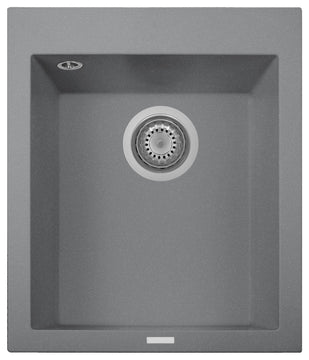 One Series 16" Drop-In Single-Bowl Granite Bar Sink, Titanium, Drop-in