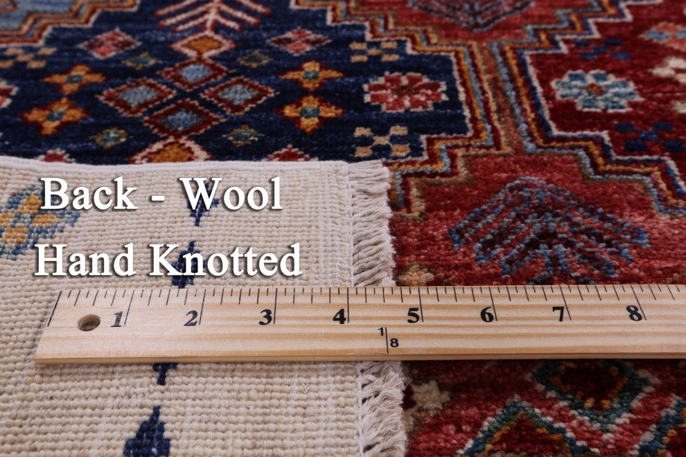 Handmade Khorjin Super Kazak Wool Rug 8' 1" X 9' 7" Q5242
