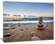 Stones Balance on Sandy Beach, Seashore Canvas Art Print, 60"x28"