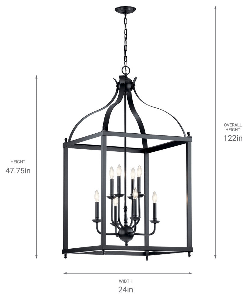Larkin Black Foyer Chandelier 8-Light