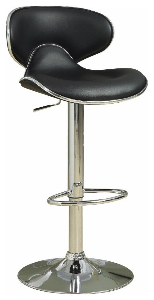 Benzara BM69369 Modern Scooped Swivel Adjustable Bar Stool, White, Set of 2