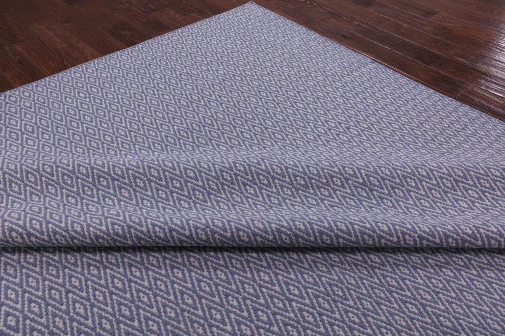 Hand-Knotted Flat Weave Wool Rug 9' 1" X 12' 1" Q8449