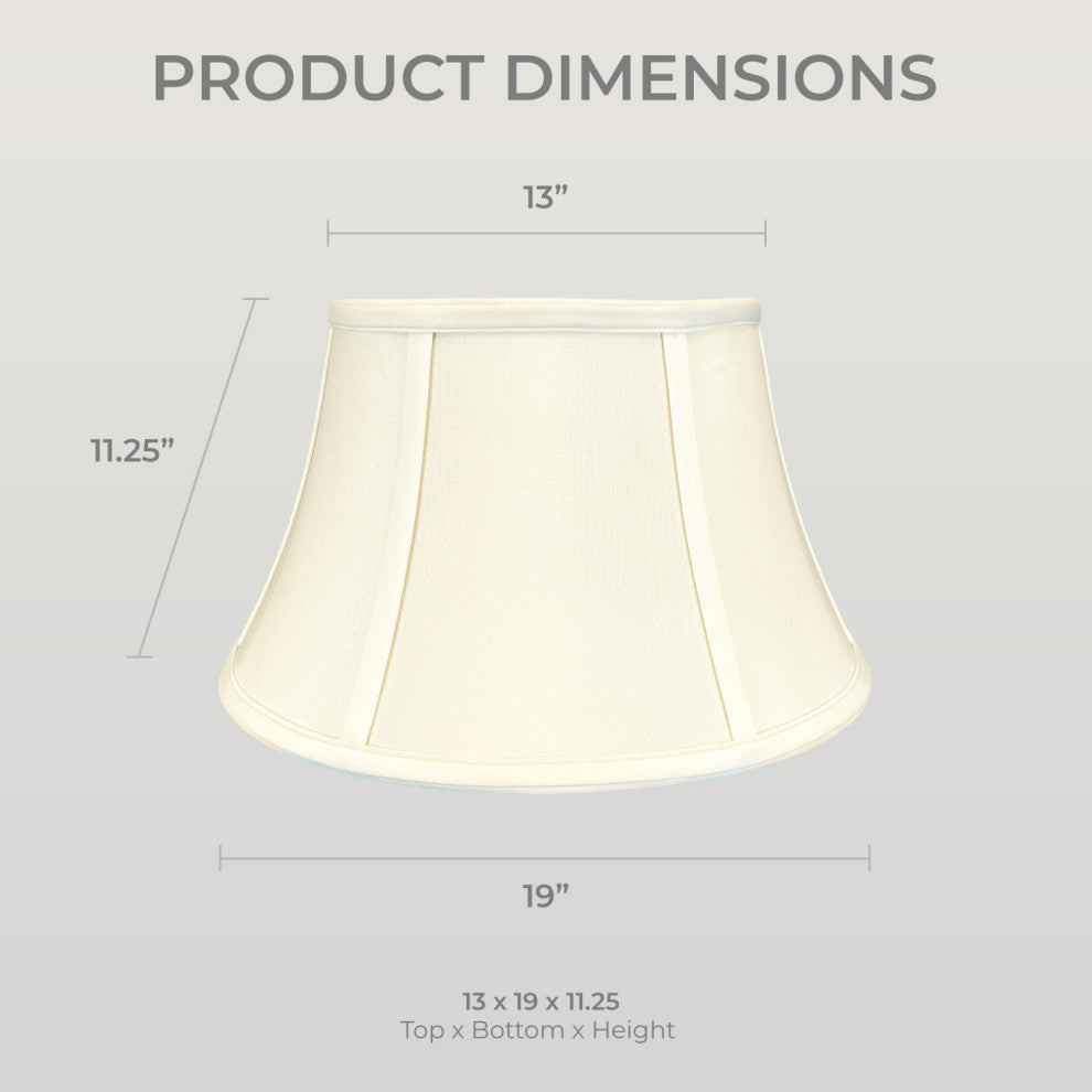 Royal Designs Shallow Drum Bell Bouillotte Lamp Shade, Eggshell, 13x19x11.25, Si