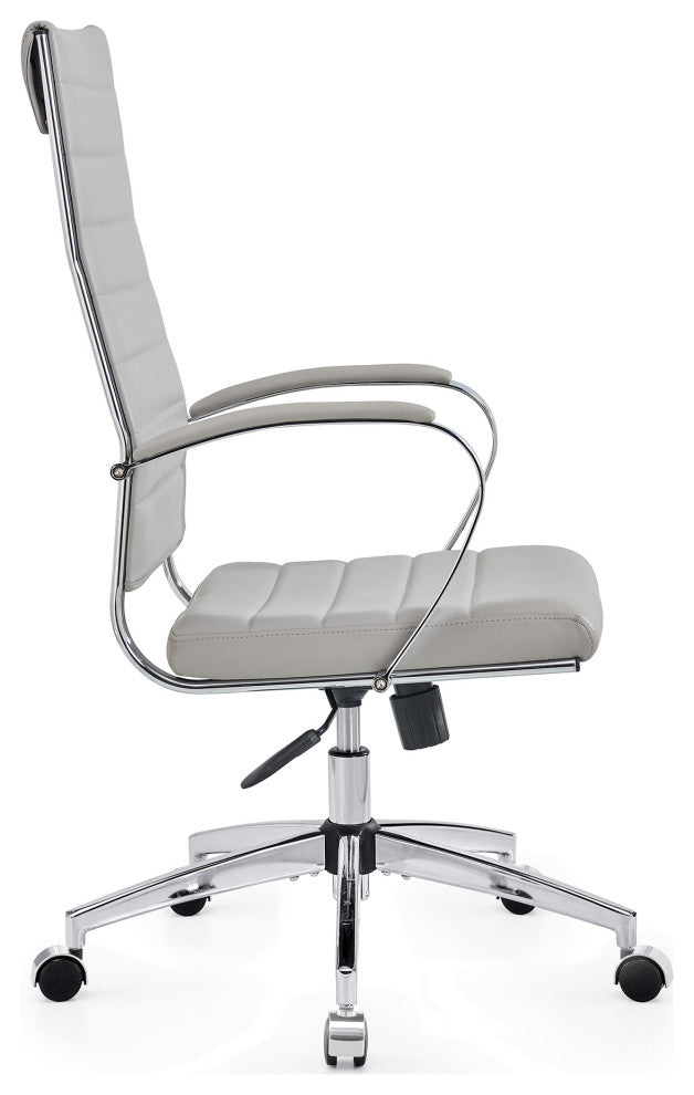 LUXMOD High Back Adjustable Swivel Computer Chair, Grey