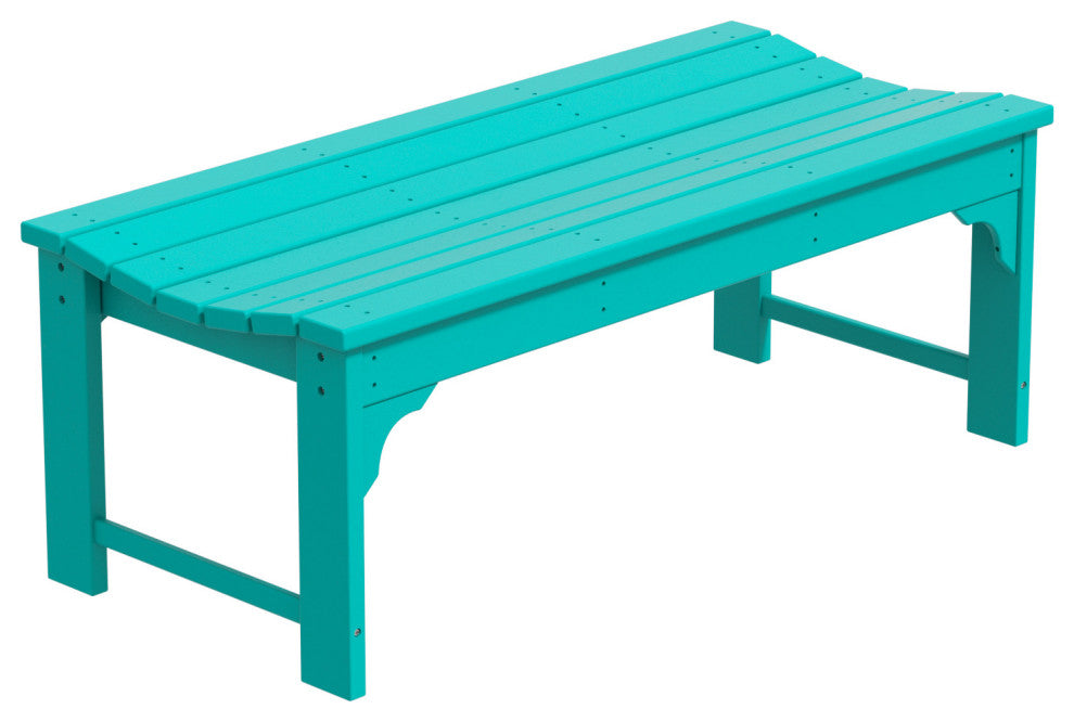 WestinTrends Plastic Picnic Bench Outdoor Dining Patio Lounge Garden Bench, Turquoise