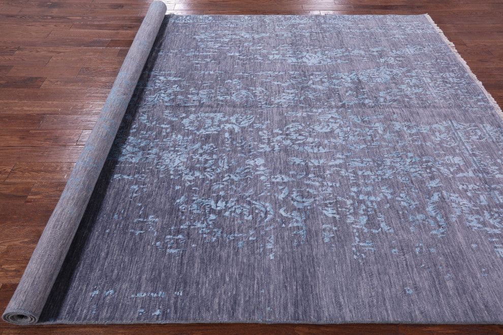 Modern Handmade Wool and Silk Rug 8' 2" X 10' 1" Q7854