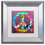 "Peace" Silver Framed Canvas Art by Design Turnpike, 11"x11"