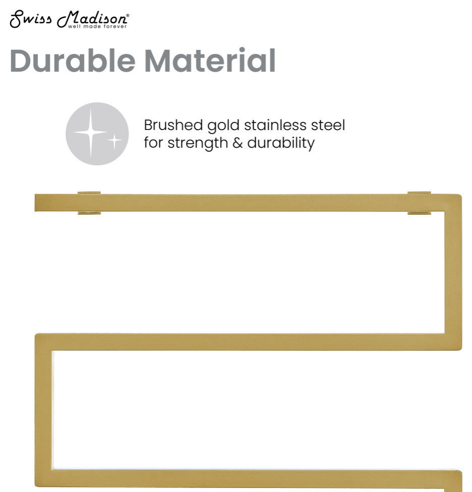 Voltaire 5-Bar Electric Towel Warmer, Brushed Gold
