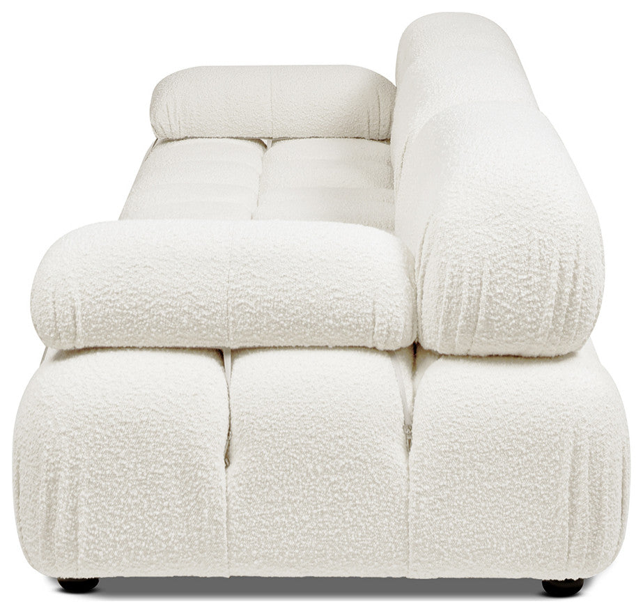 Marcel 109.5" Modular Sofa, Ivory White Boucle