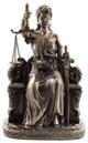 Blind Lady Justice Seated - Statue Sculpture Figurine