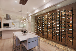 W Series Wine Rack 4 Wall Mounted Metal Bottle Storage, Gunmetal, 24 Bottles (Double Deep)