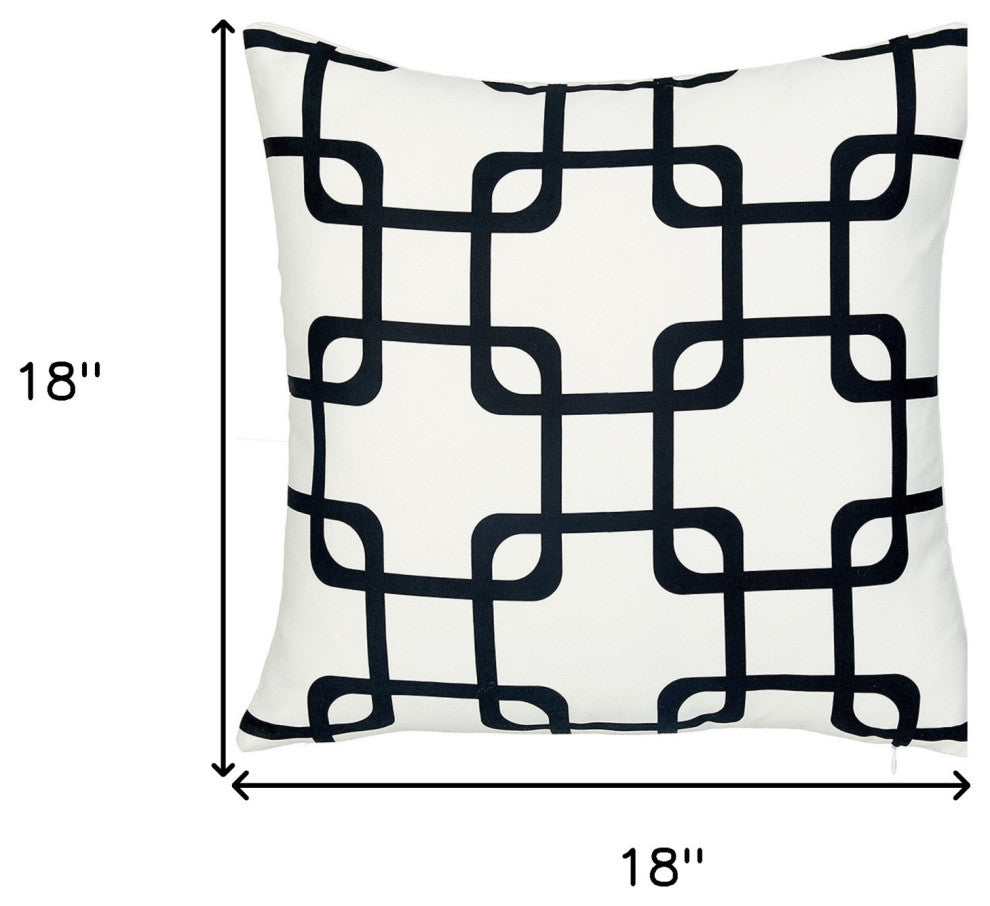 18" Black and White Throw Pillow Cover