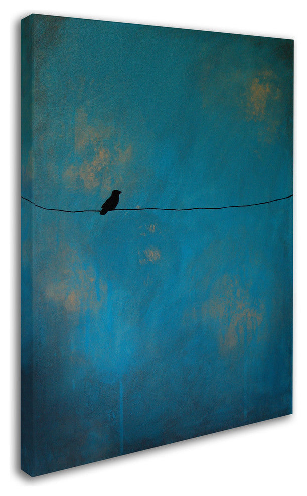 ''Lone Bird Blue'' Canvas Art by Nicole Dietz