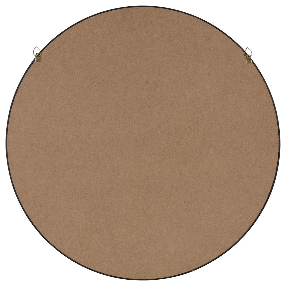 Travis Round Wood Accent Wall Mirror