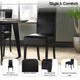 Valencia Dining Side Chair, Black, Split Leather