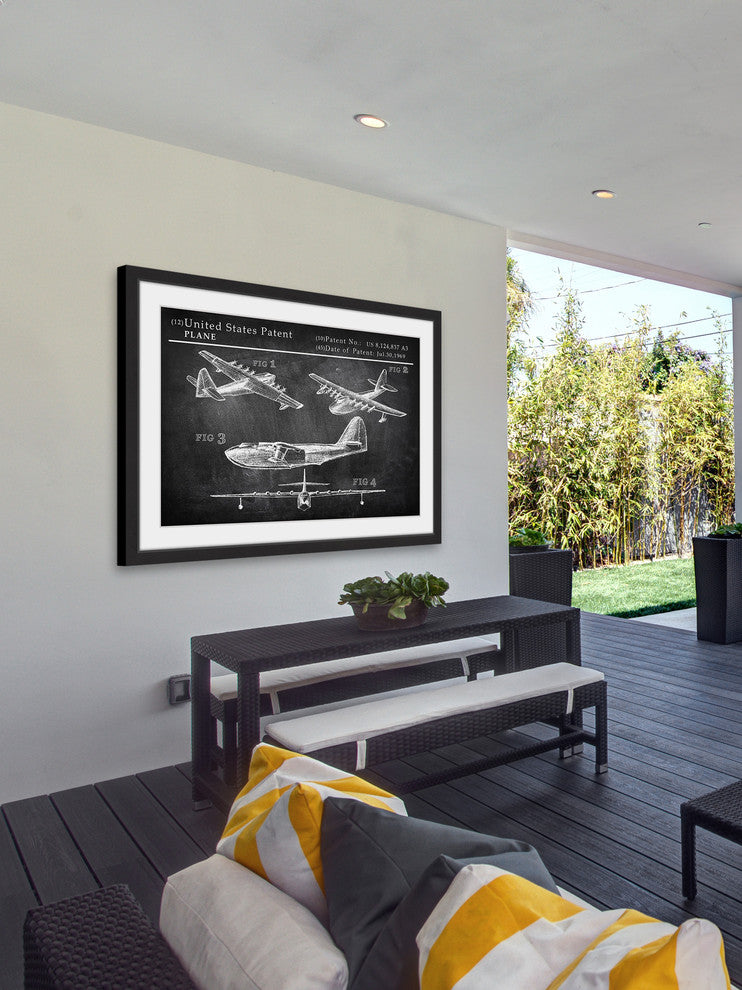 "Historical Airplane" Framed Painting Print, 18"x12"