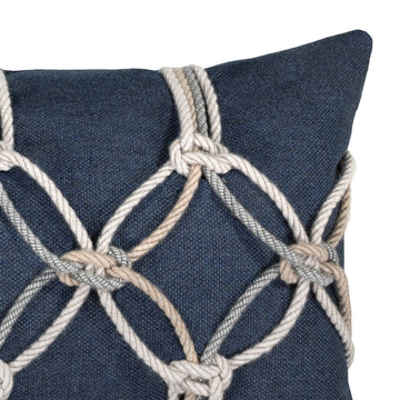 Indigo Rope Lumbar Indoor/Outdoor Performance Pillow, 12"x20"