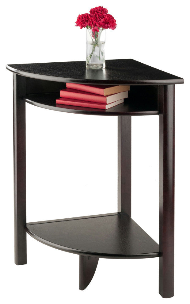 Liso Corner Table, Cube Storage, Espresso
