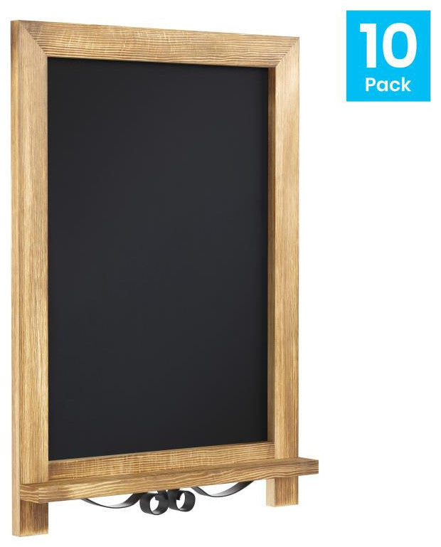 Canterbury Tabletop Magnetic Chalkboards, Set of 10, Torched Brown, 12" X 17"