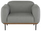 Benson Occasional Chair in Light Grey Wool Blend and Walnut Base