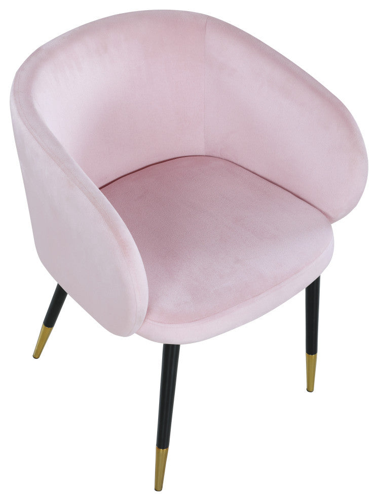 Louise Velvet Dining Chair, Pink