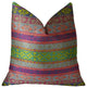 Avalanche Magenta Green and Blue Handmade Luxury Pillow, 16"x16"