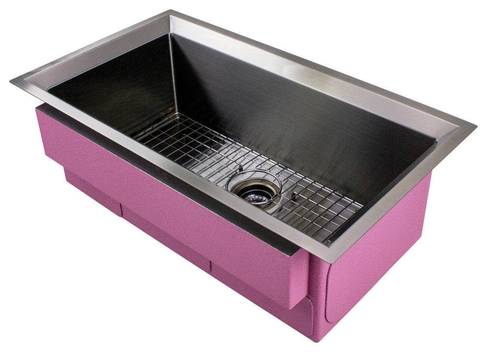 Transolid 14 Gauge Super Single Bowl Undermount Stainless Steel Kitchen Sink, Pvd Gun Metal