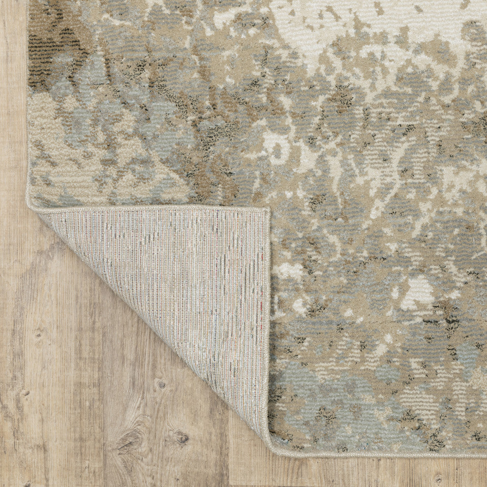 Elements Abstract Desert Beige/Grey Area Rug, 6'7"x9'6"