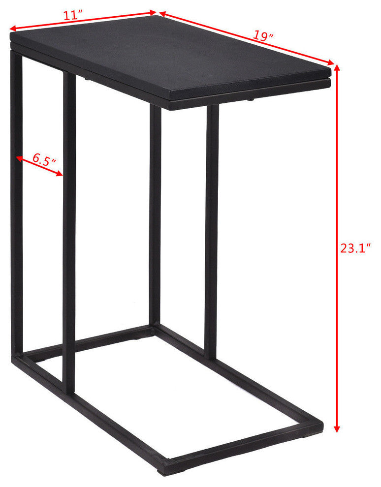 Costway Tray Sofa Side End Table Ottoman Couch Console Stand TV Lap Snack Black