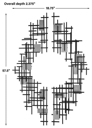 Uttermost Reflection Metal Grid Wall Decor, 2-Piece Set