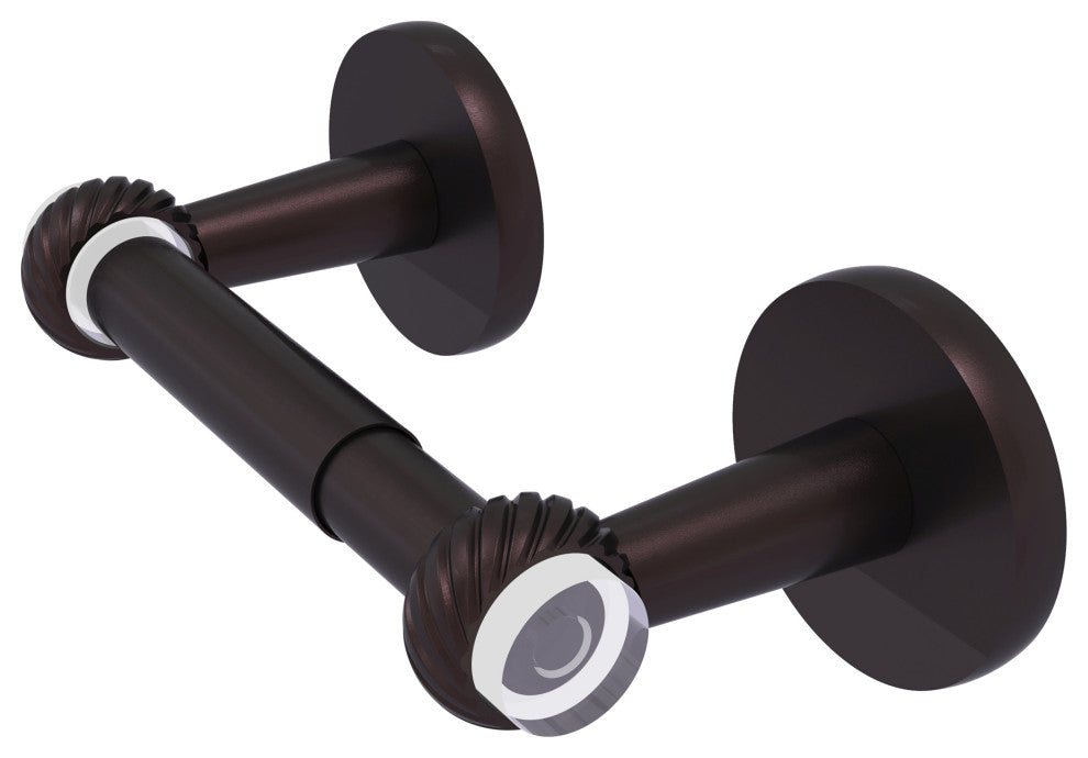 Clearview Two Post Toilet Tissue Holder with Twisted Accents, Antique Bronze
