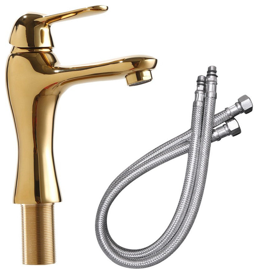 Bathroom Single Hole Faucet Brass Total Height 7" Height, 4" From Spout
