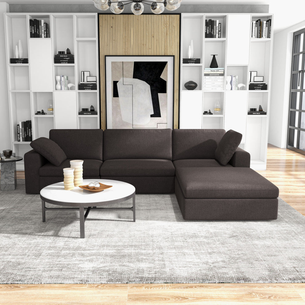 Texas Mid-Century Modern Corner Sofa, Grey