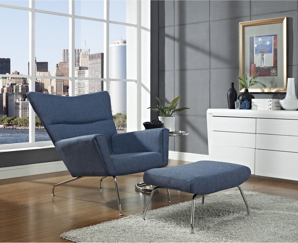 Class Lounge Chair in Blue Tweed