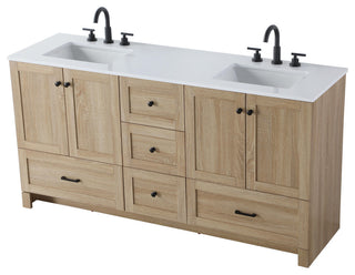 Home Living 66" Double Bathroom Vanity, Mango Wood
