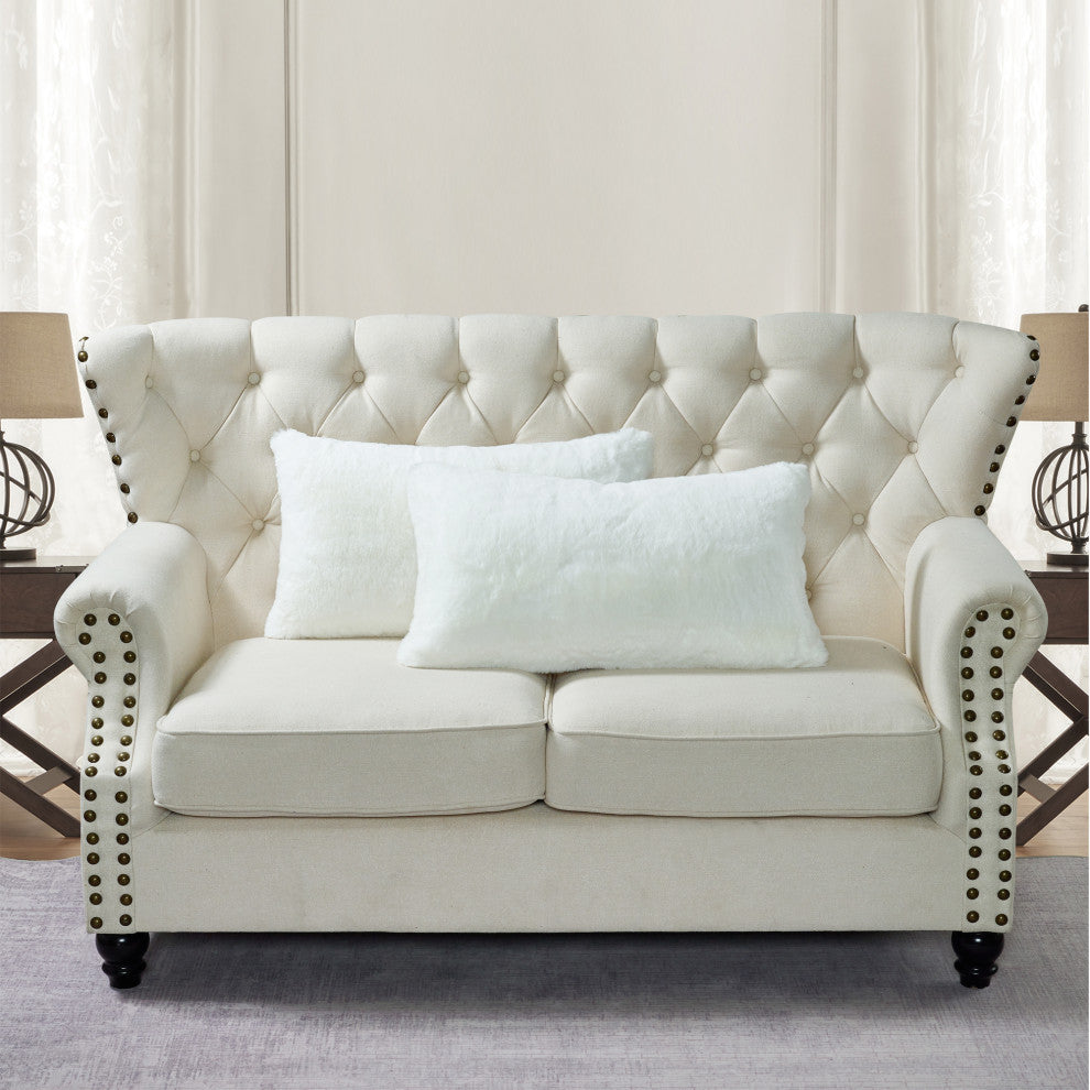 Heavy Faux Fur Throw Pillow Covers 2pcs Set, Bright White, 14''x26''