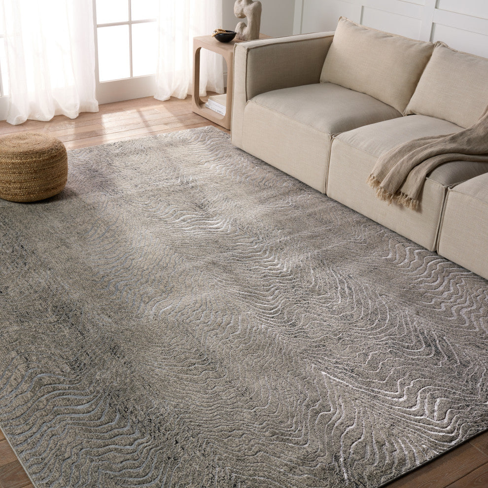 Jaipur Living Dune Animal Pattern Gray/ Taupe Runner Rug 3'3"X12'