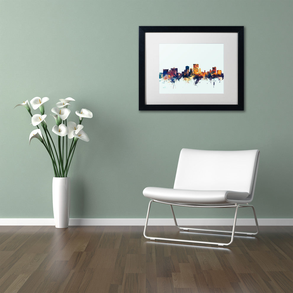 Michael Tompsett 'El Paso Texas Skyline Blue' Matted Framed Art, 11x14