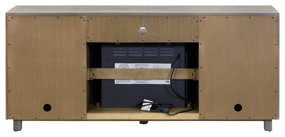 67" Fireplace Console Entertainment, Gray