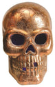 14" LED Lighted Metallic Day of the Dead Skull Halloween Decoration